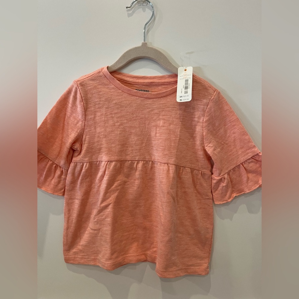 NWT Gymboree 3T ruffle sleeved short in peach